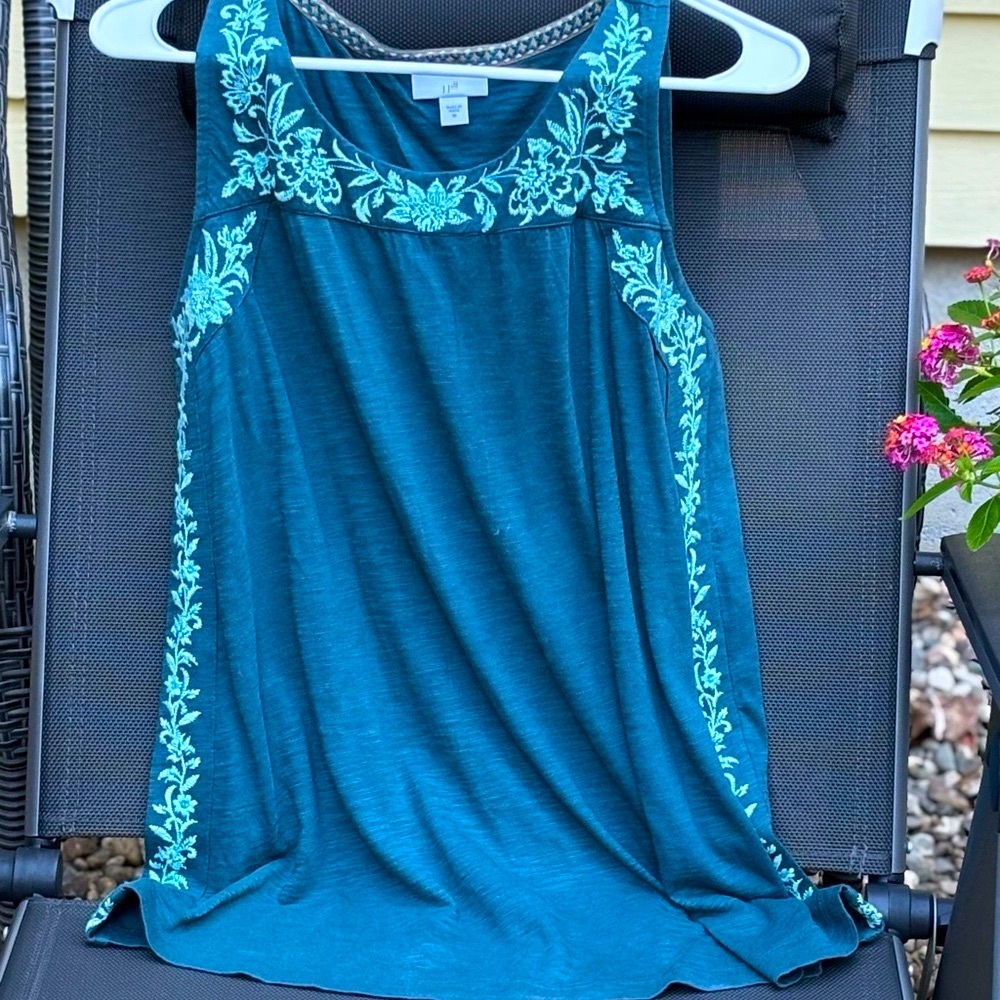 J. Jill Teal Embroidered Tunic